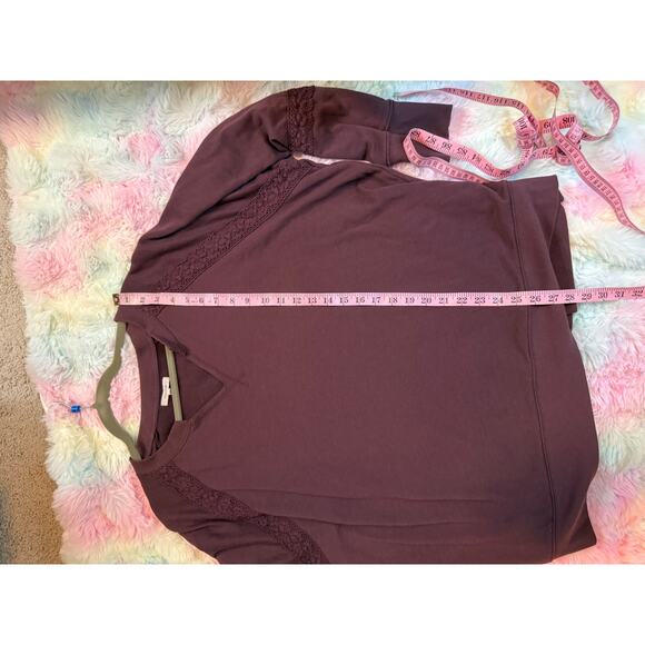 Maurices Lace Panel Pullover Sweatshirt Mauve Purple Size 2X - Picture 6 of 9